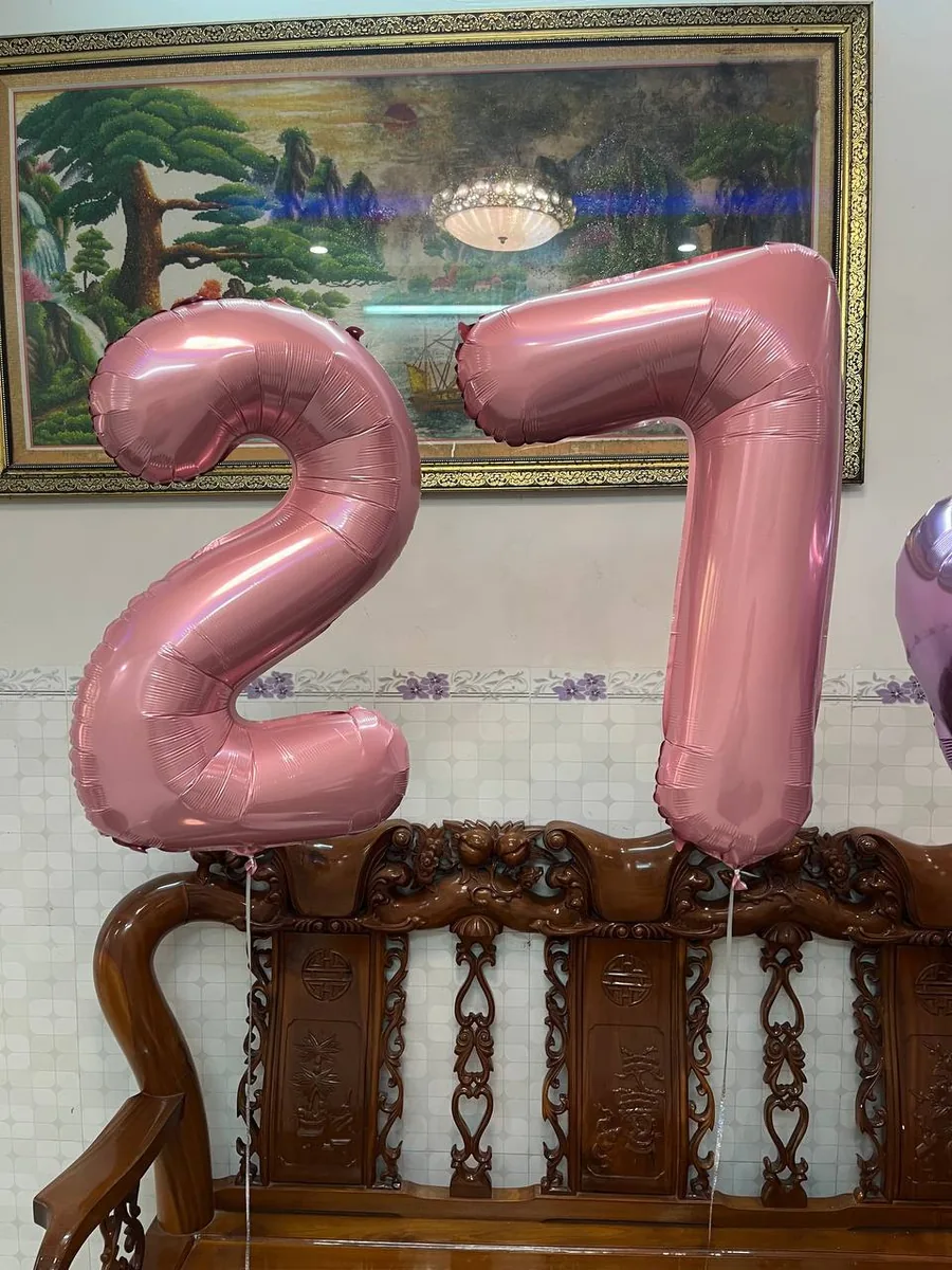 101 pink-peach roses and number balloon set Nha Trang delivery 5