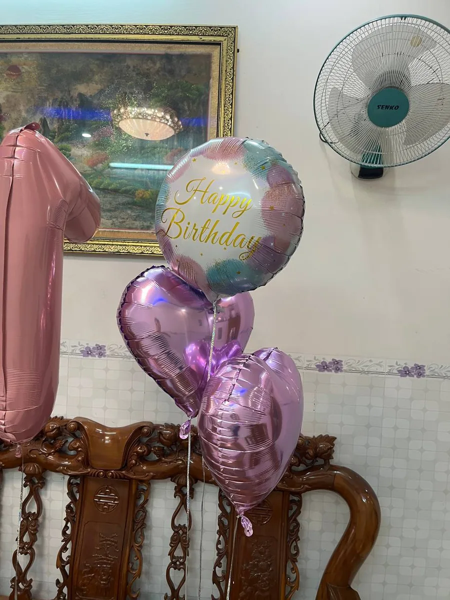 101 pink-peach roses and number balloon set Nha Trang delivery 6