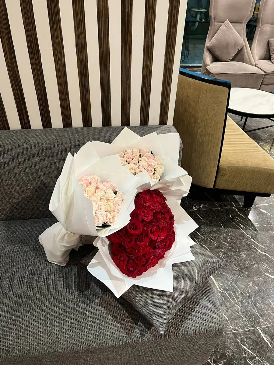 51 red roses and 2 pink rose bouquets delivery Nha Trang 6