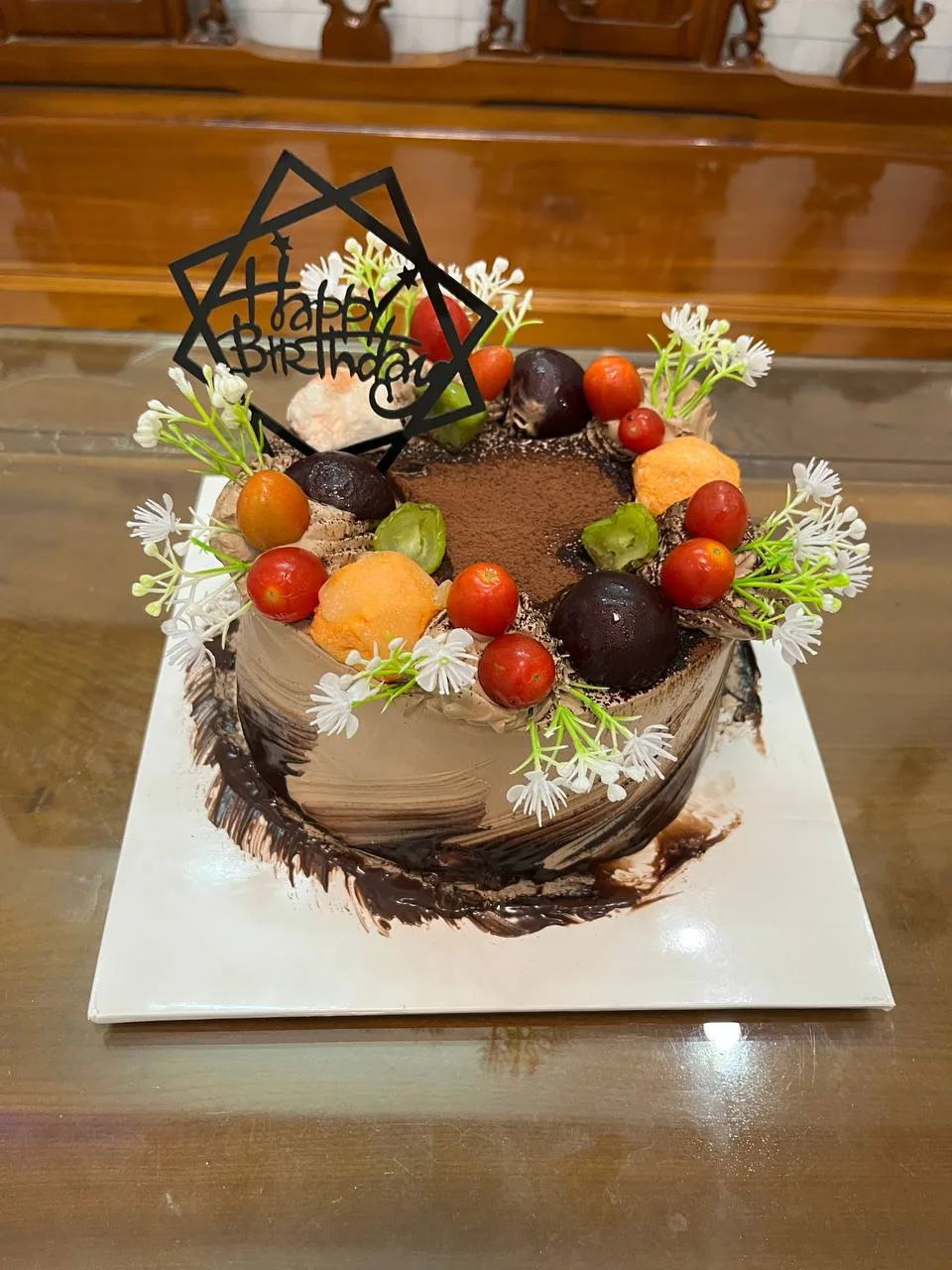 chocolate cake with fresh fruit Nha Trang delivery
